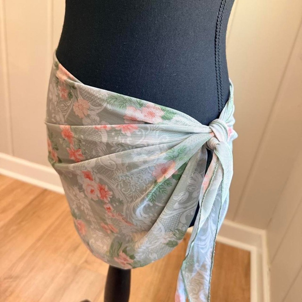 Cider mesh floral tie side coquette fairycore
